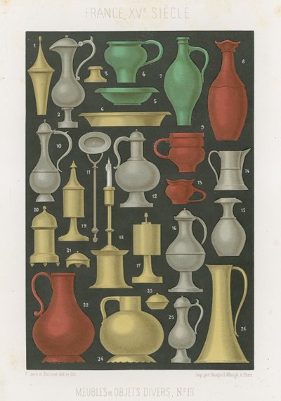 Mobilier et divers objets des 12e et 13e siècles - French School