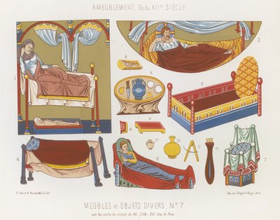 Mobilier et divers objets du XIIe siècle - French School