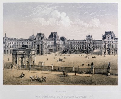 Vue générale du nouveau Louvre : Arc du Carrousel - Gravure du 19e siècle - French School
