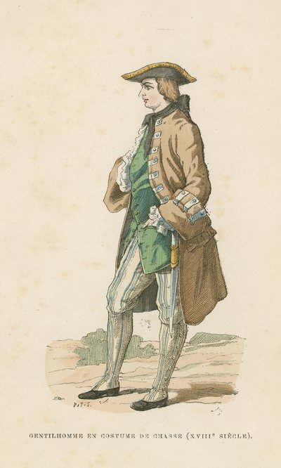 Gentilhomme en tenue de chasse, XVIIIe siècle - French School