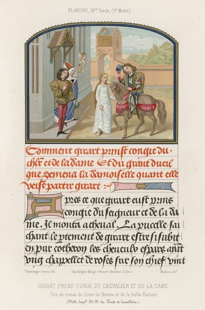Girart prend le chevalier et la dame - French School