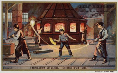 Fabrication de verre. Tirage d