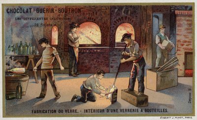 Fabrication de verre. Intérieur d