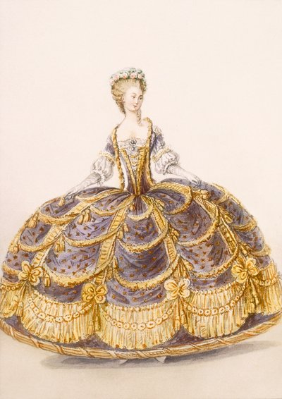 Robe appropriée pour une présentation à la cour, planche de Galeries des Modes et Costumes Français, c.1778-87 - French School