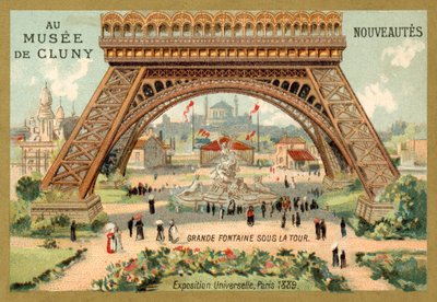 Grande fontaine sous la tour Eiffel, Exposition Universelle, Paris - French School
