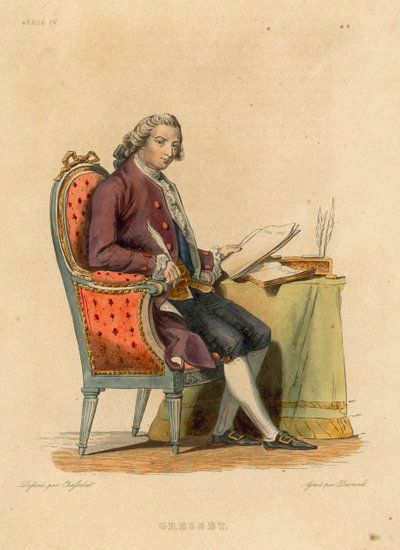 Gresset (gravure en couleur) - French School
