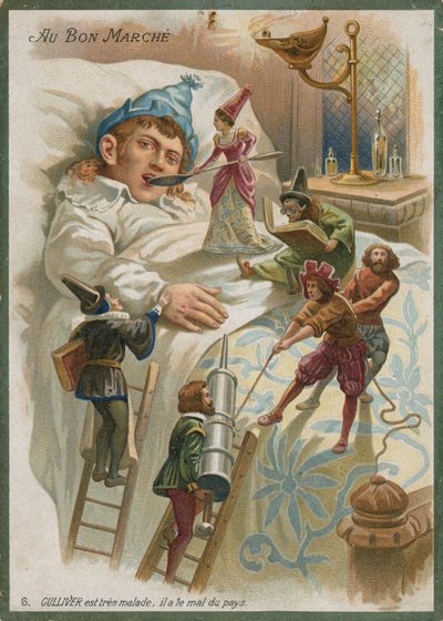 Gulliver malade à Lilliput - French School