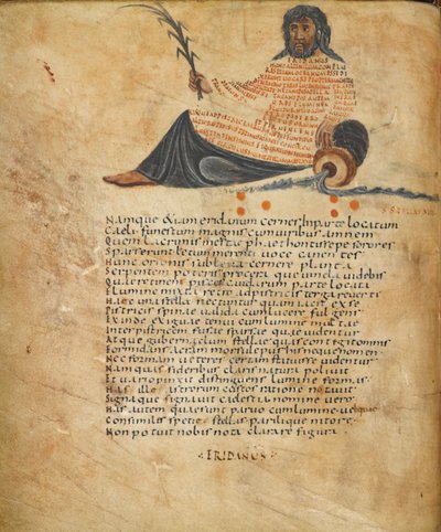 Illustration de la constellation Eridanus et texte, c.820-40 - French School