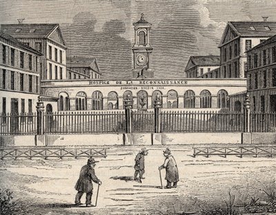 Hospice de la reconnaissance à Garches - Hauts-de-Seine - gravure dans "PATRIE - DESCRIPTION PICTURESQUE DE LA FRANCE EN 6 VOLUMES" par Lucien Huard - fin du XIXe siècle - French School