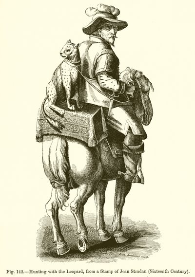 Chasse avec le léopard - French School