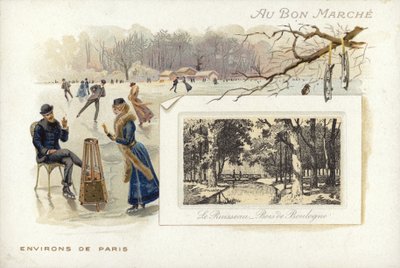 Patinage sur un lac gelé - French School
