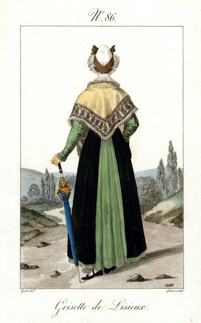 Illustration no. 86, Grisette de Lisieux (gravure en couleur) - French School