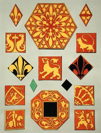 Illustration de motifs céramiques du XIIIe siècle d