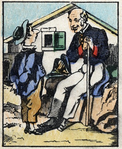 Illustration du conte "Histoire véridique de Jeannot Serinet". Gravure sur bois de l