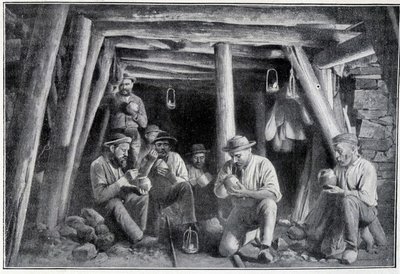 Dans la mine : le « briquetier », déjeuner des mineurs, fin 19e siècle - French School