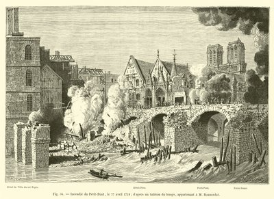 Incendie du Petit-Pont, le 27 avril 1718 - French School