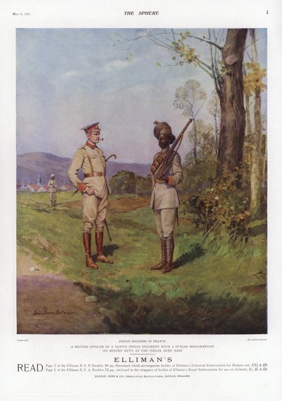 Soldats indiens en France, Première Guerre mondiale, 1914 - French School