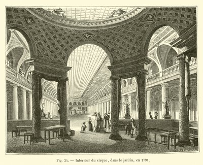 Intérieur du cirque, dans le jardin, en 1791 - French School