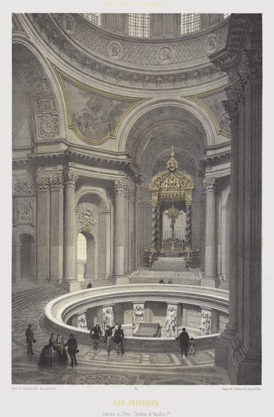 Intérieur du dôme et tombeau de Napoléon Ier, Les Invalides, Paris - French School