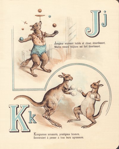 J K : Renard joyeux, jongleur, kangourou, kickboxing - French School
