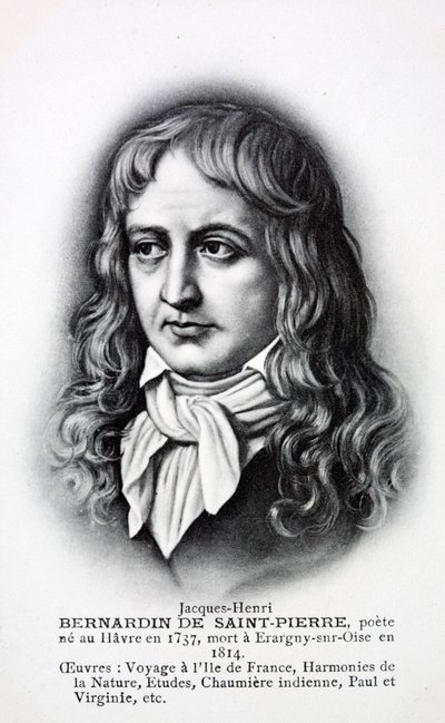 Jacques-Henri Bernardin de Saint-Pierre, French author (litho) - French School
