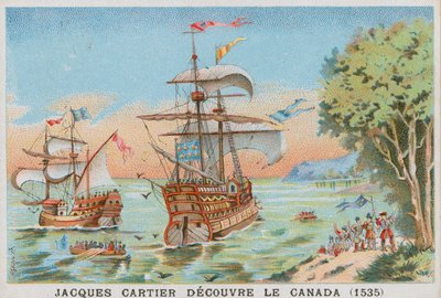 Jacques Cartier découvrant le Canada, 1535 - French School