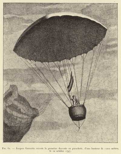 Jacques Garnerin exécute la première descente en parachute, d