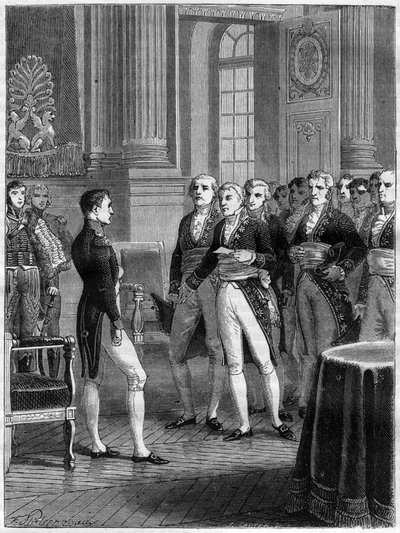 Discours de Jean-Pierre-Louis de Fontanes avec le Premier Consul Napoléon Bonaparte à l