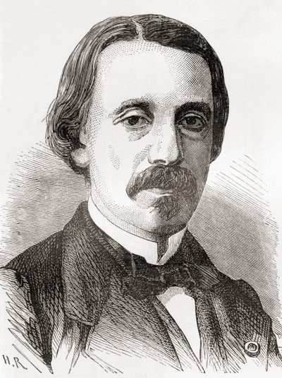 Jean Bernard Léon Foucault, de Les Merveilles de la Science, publié vers 1870 (gravure) - French School