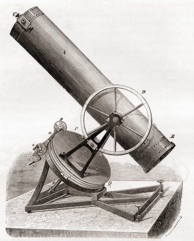 Télescope à miroir de Jean Bernard Léon Foucault sur une monture équatoriale, d