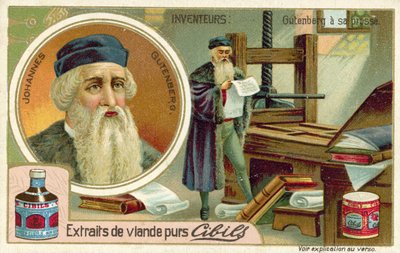 Johannes Gutenberg - inventeur de la presse à imprimer - French School