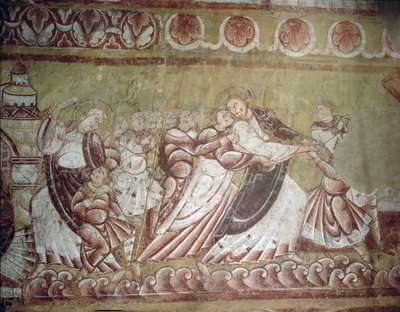 Judas embrassant le Christ (fresque) (détail) - French School