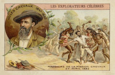 Jules Crevaux sur les rives du Rio Pilcomayo en Argentine le 27 avril 1882 - French School