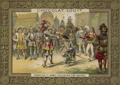 Le roi Charles Ier de France adoubé par le chevalier de Bayard après la bataille de Marignan, 1515 - French School