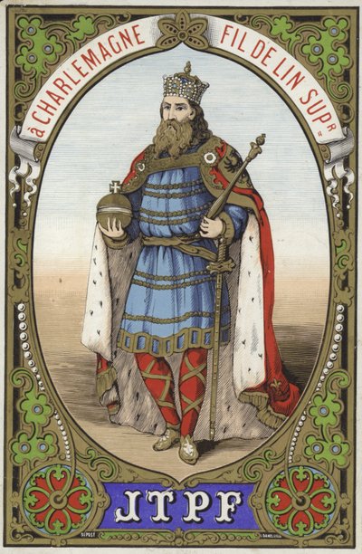 Étiquette pour fil de Charlemagne - French School
