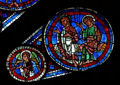 Jugement dernier : deux apôtres et un ange - French School