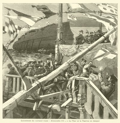 Lancement du cuirassé russe Imperator Aleksandr III - French School