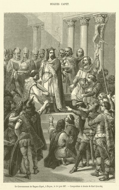 Le Couronnement de Hugues Capet, à Noyon, le 1er juin 987 - French School