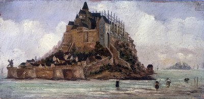 Le Mont Saint-Michel à marée basse - French School