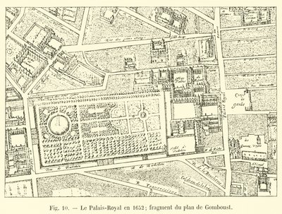 Le Palais-Royal en 1652; fragment du plan de Gomboust - French School
