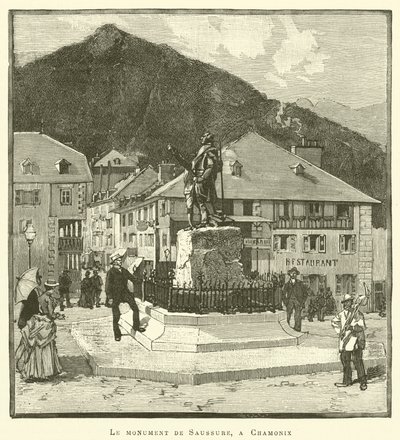Le monument de Saussure, a Chamonix - French School