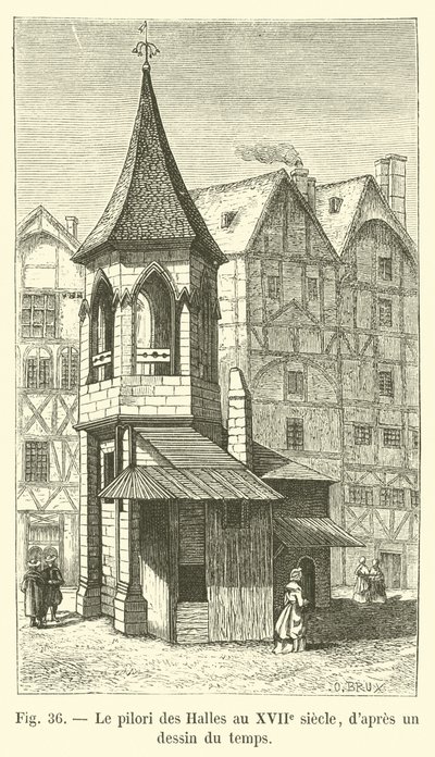 Le pilori des Halles au XVIIe siècle, d