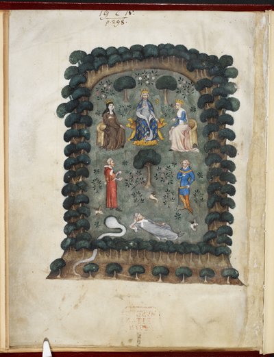 Le songe du vergier, attribué à Évrart de Trémaugon, Royal MS 19 C IV, f.1v - French School
