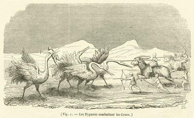 Les Pygmées combattant les Grues - French School