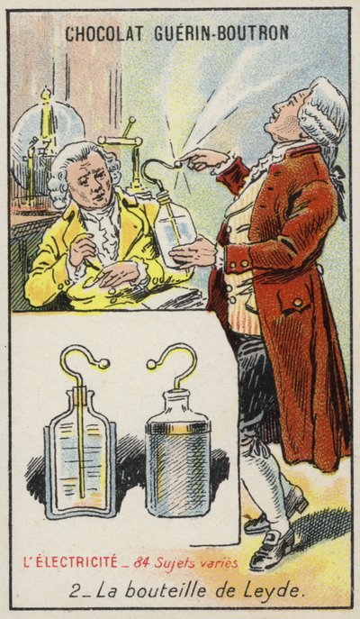 Bouteille de Leyde (chromolithographie) - French School