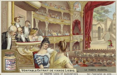 Carte Liebig représentant un théâtre moderne - French School