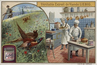 Carte Liebig représentant des faisans - French School