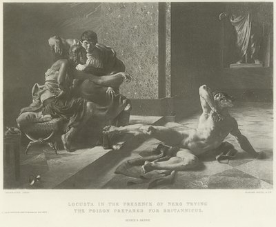 Locuste en présence de Néron essayant le poison préparé pour Britannicus (gravure) - French School