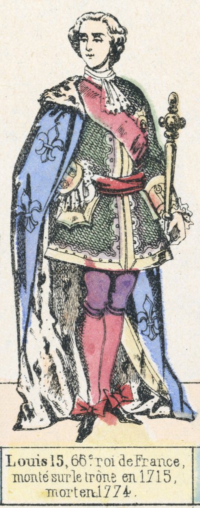 Louis XV, 66e roi de France, monté sur le trône en 1715, mort en 1774 - French School