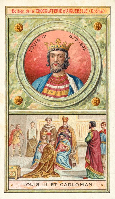 Louis III et son frère cadet Carloman II, rois de France, 9ème siècle - French School